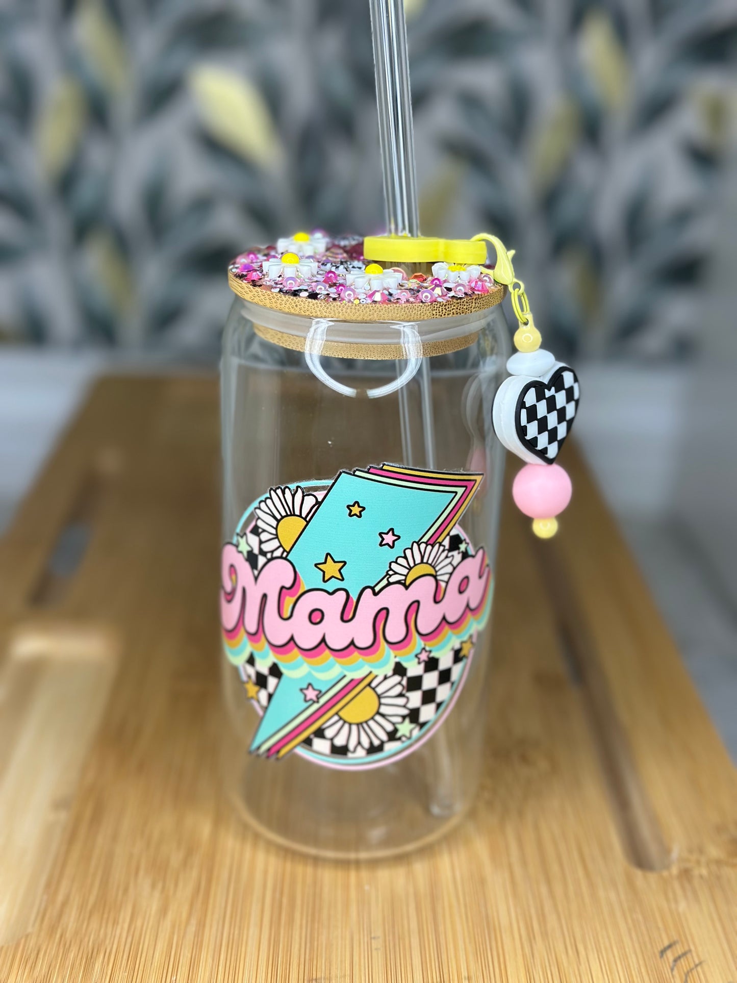 16oz Glass Can cup Retro Mama