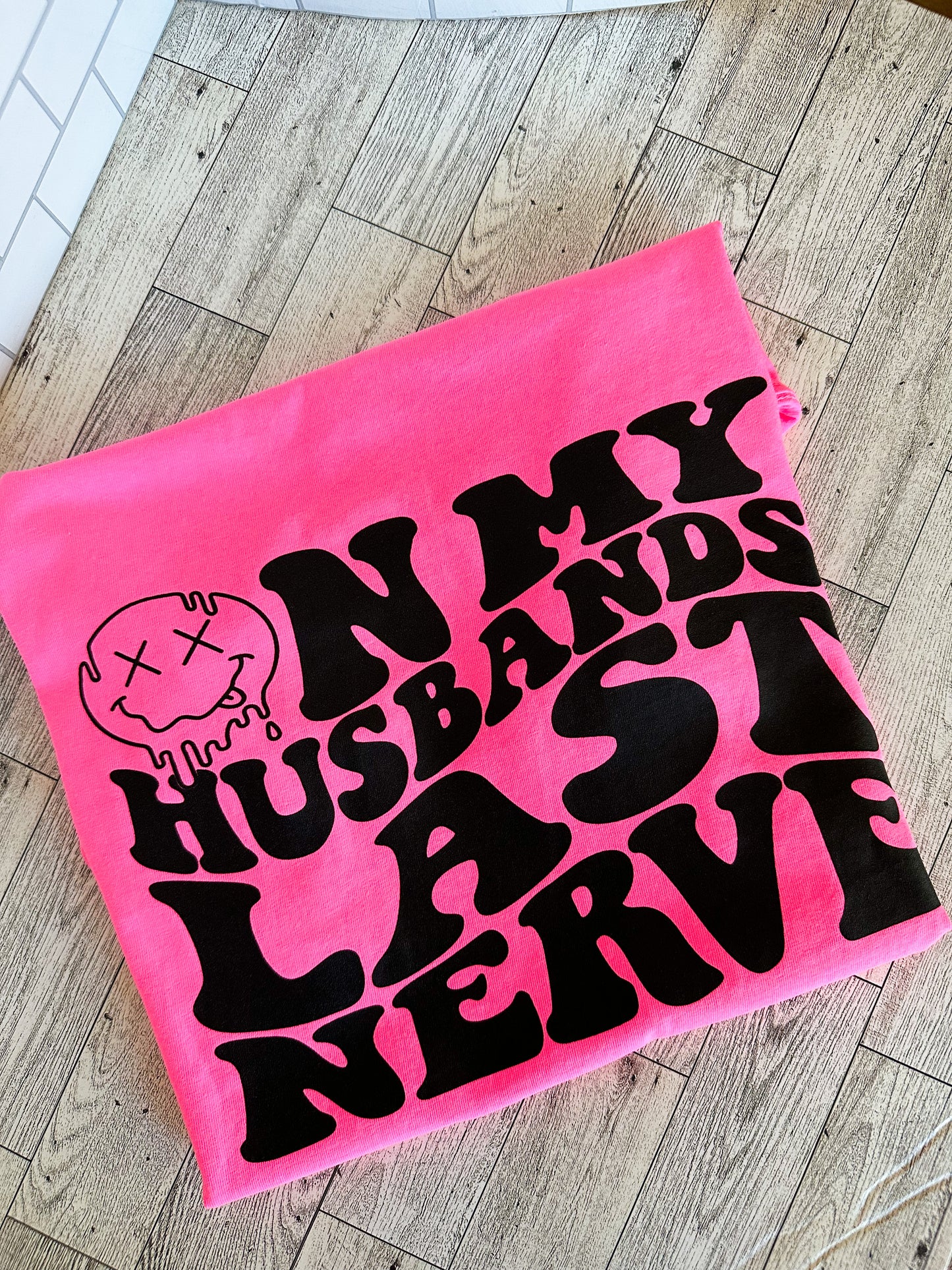 On my husbands last nerve (Front & Back Design)- Comfort Colors TShirt