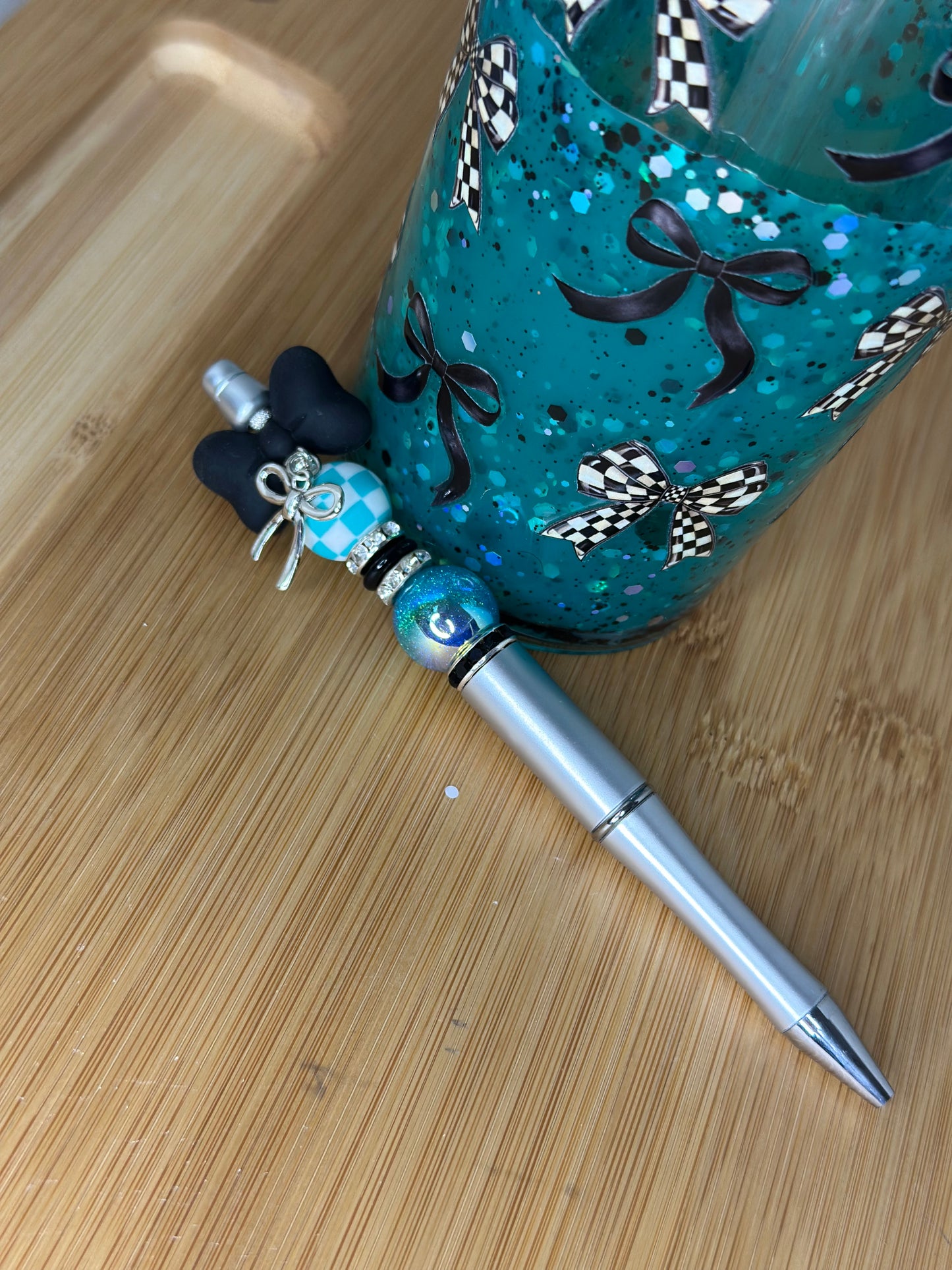 24oz Acrylic Lava Drip cup Checker Bows