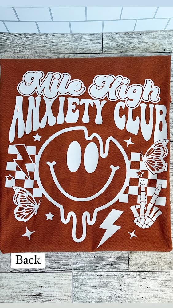 Anxiety Club (Front & Back Design)- Comfort Colors TShirt