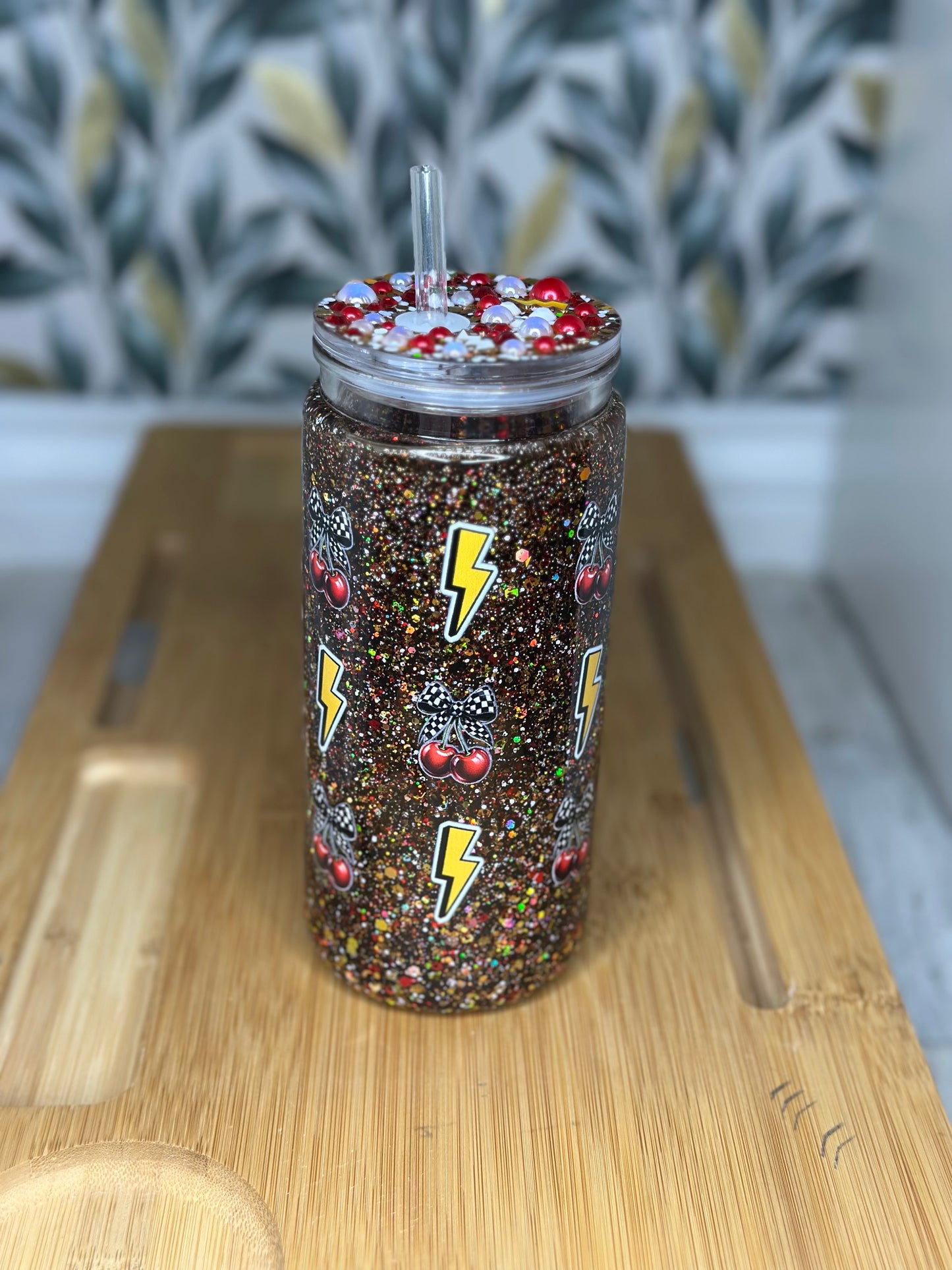 20oz Acrylic Snowglobe cup Lightning Tiger