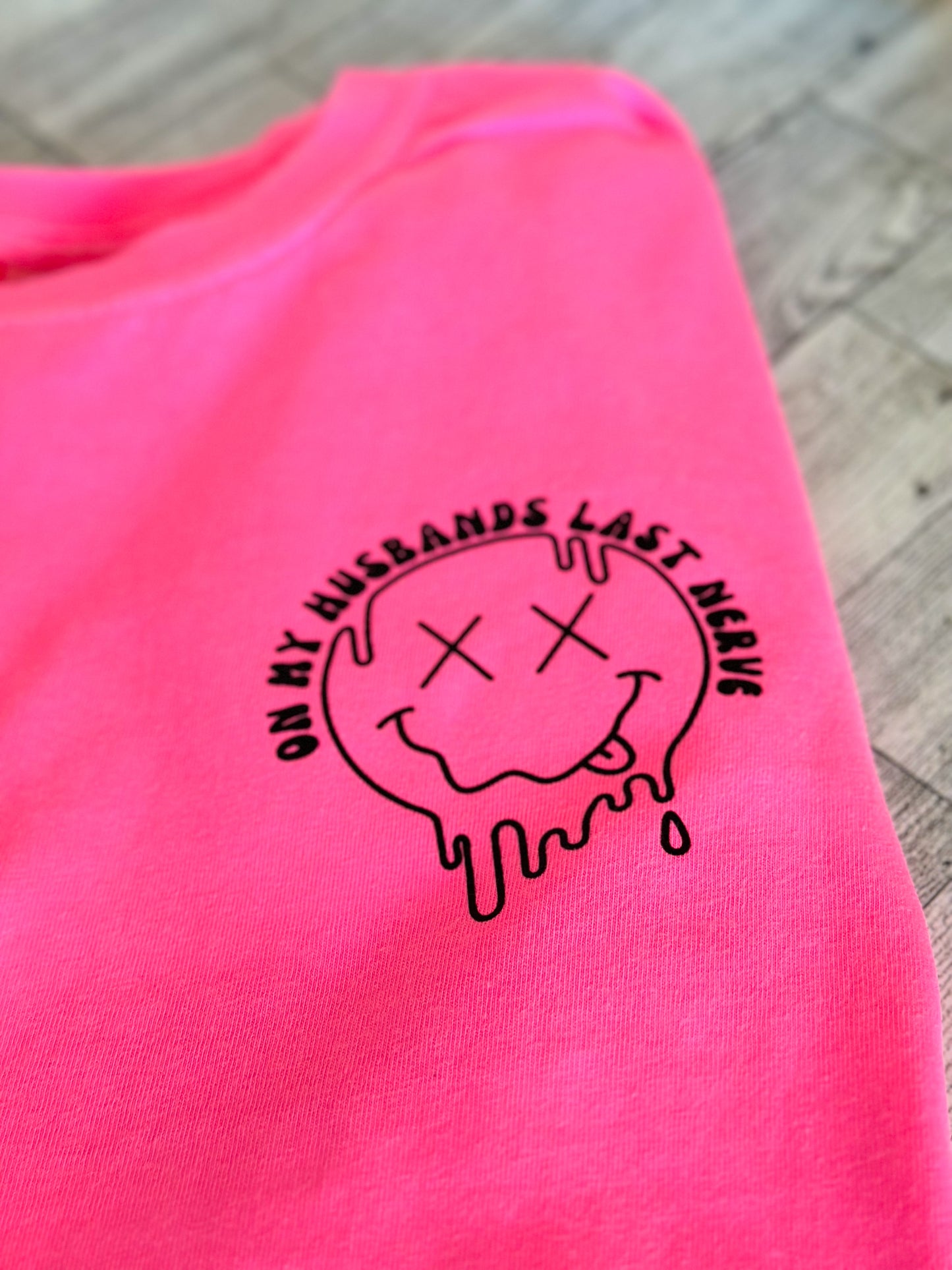 On my husbands last nerve (Front & Back Design)- Comfort Colors TShirt