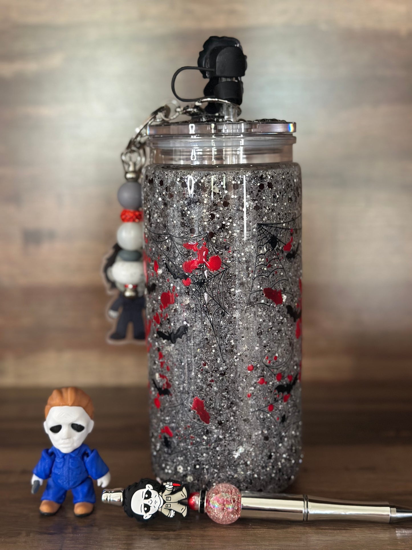 20oz Acrylic Snowglobe cup “Myers” gift set