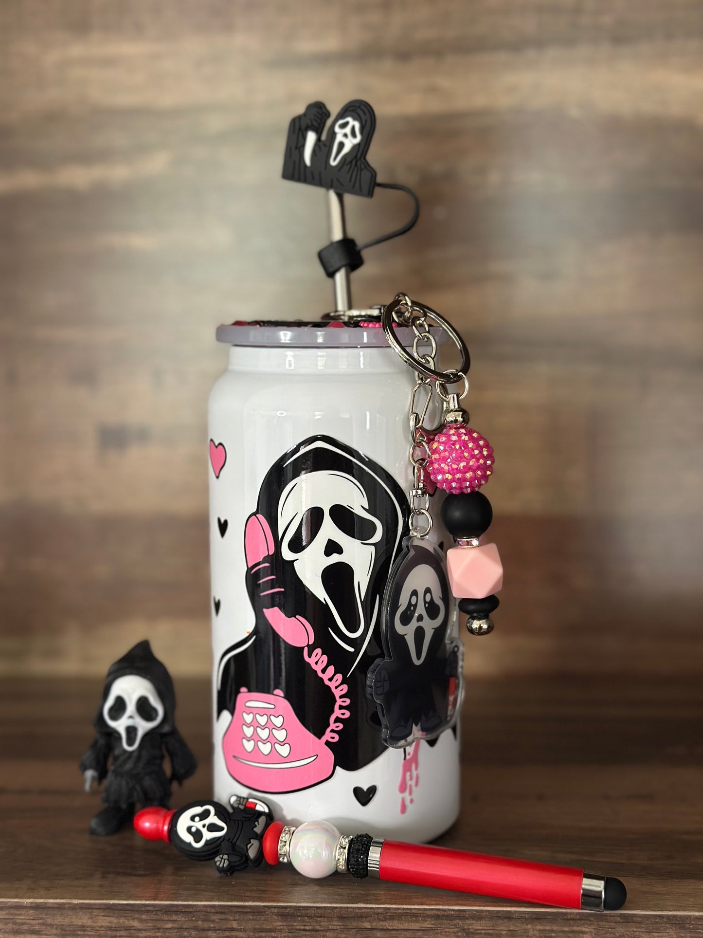16oz Stainless Steel cup “Ghostface” gift set