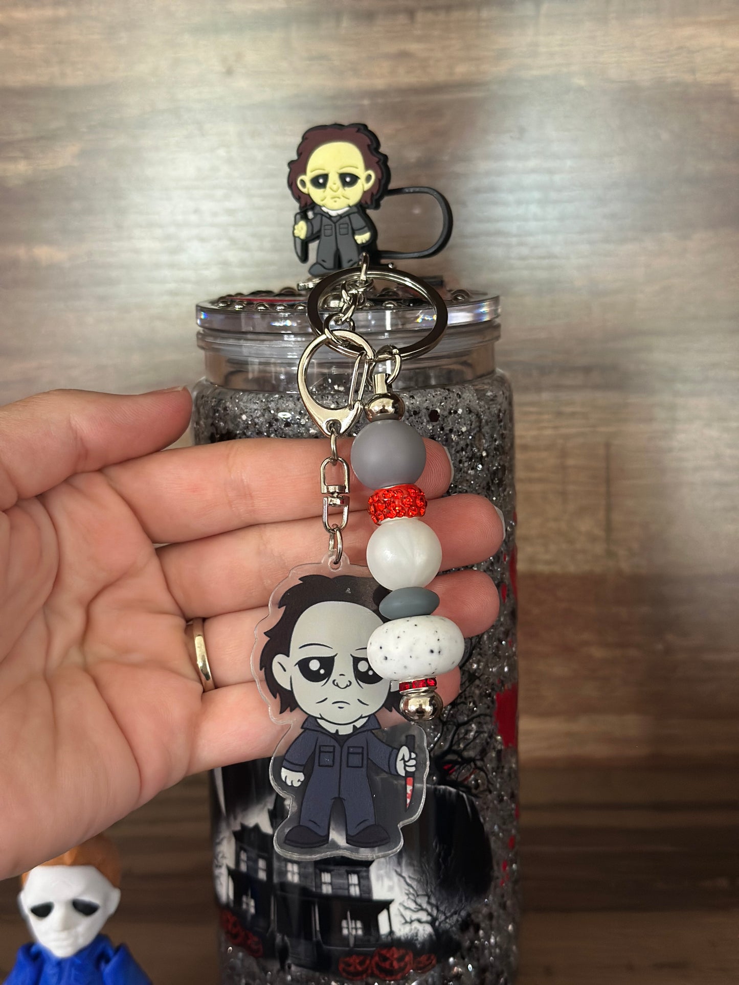 20oz Acrylic Snowglobe cup “Myers” gift set