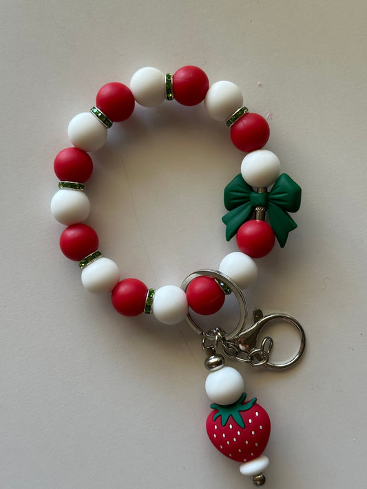 Strawberry Wristlet Keychain