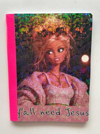 Crashout Barb Blonde Jesus Composition Notebook