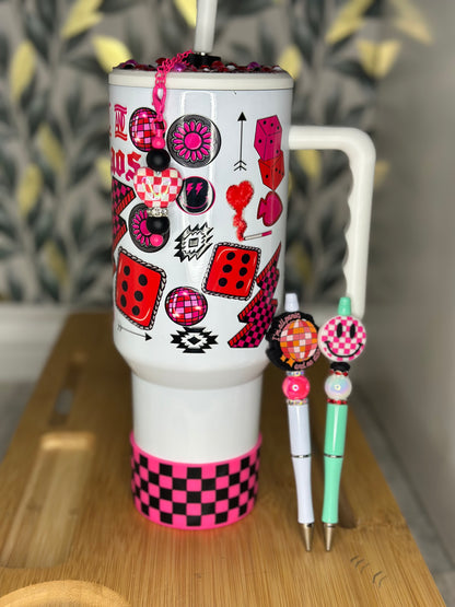 40oz Stainless Steel tumbler Caffeine & Chaos