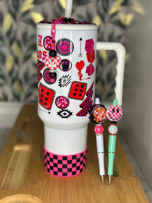 40oz Stainless Steel tumbler Caffeine & Chaos