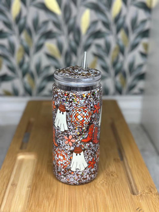 20oz Acrylic Snowglobe cup Disco Ghosts