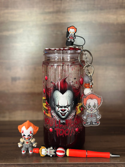20oz Acrylic Snowglobe cup “IT” gift set