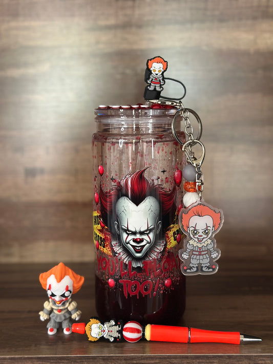 20oz Acrylic Snowglobe cup “IT” gift set