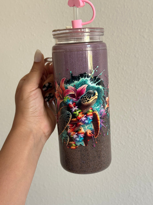 Beachy 20oz Acrylic snowglobe with matching freshie