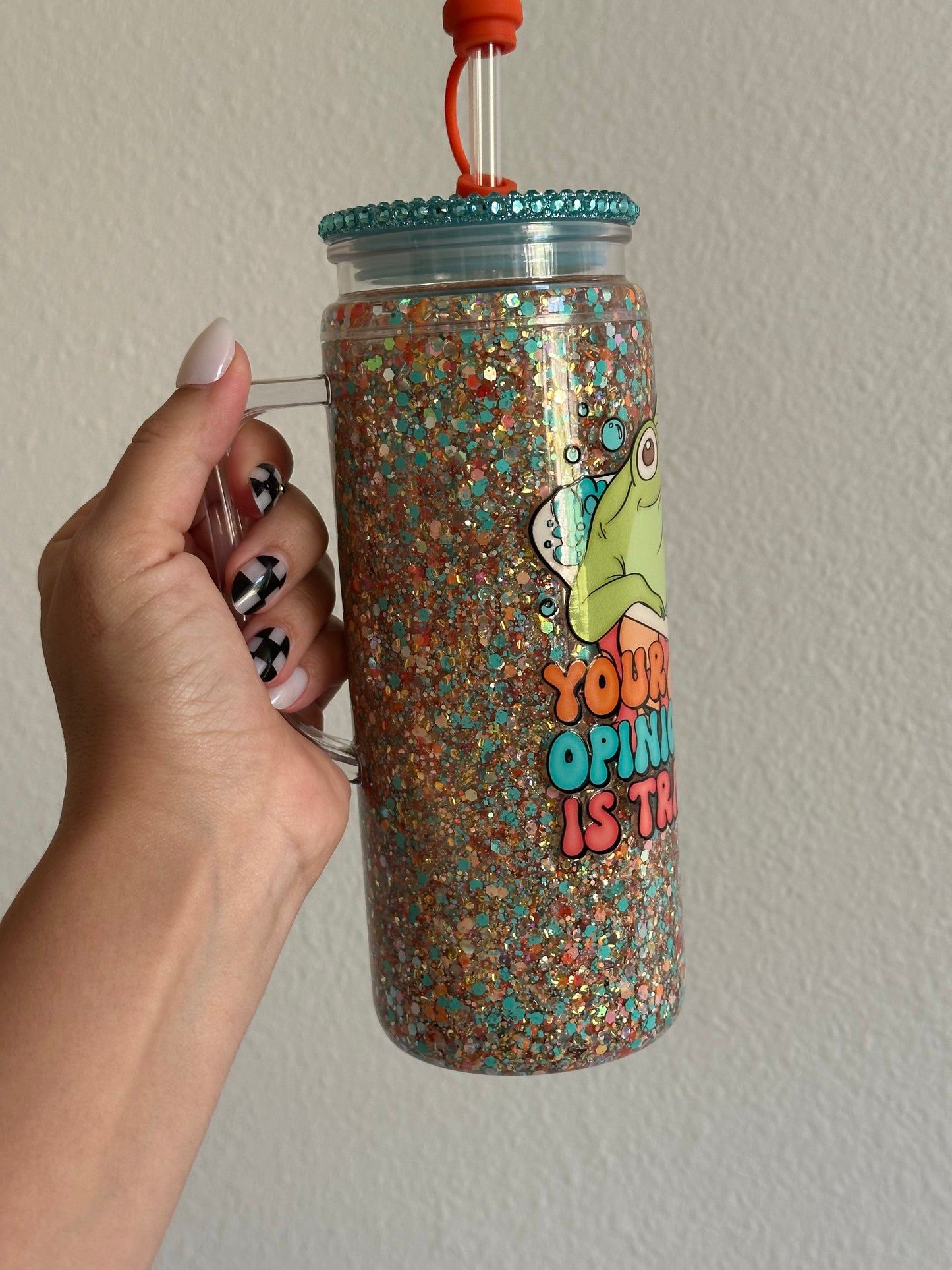 Splish Splash your opinion is trash 20oz Acrylic snowglobe with matching freshie