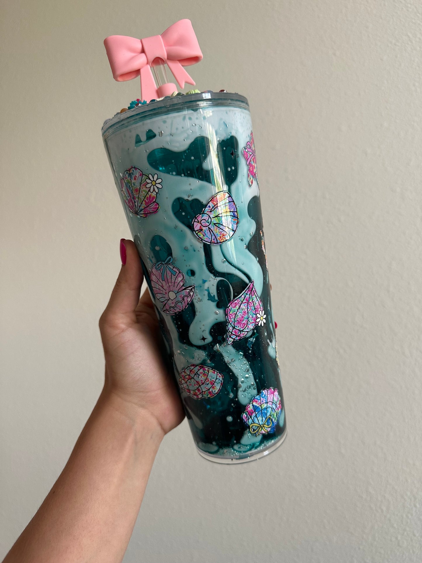 Beachy Lava 24oz Acrylic Tumbler with Freshie