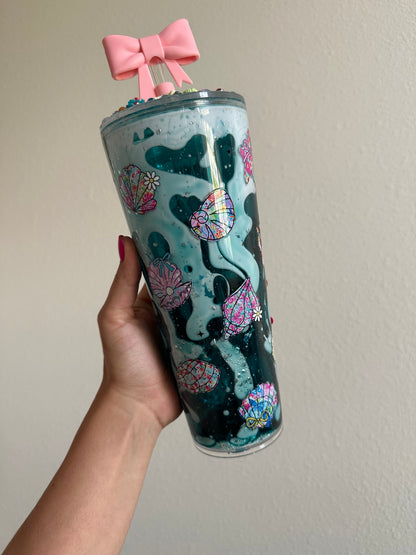 Beachy Lava 24oz Acrylic Tumbler with Freshie