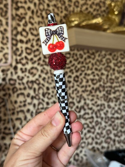 Checkered Cherry pen & pen box set
