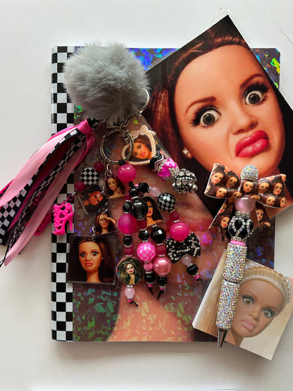 Crashout Barb Pink & Black Chunk Chain Stationary Bundle