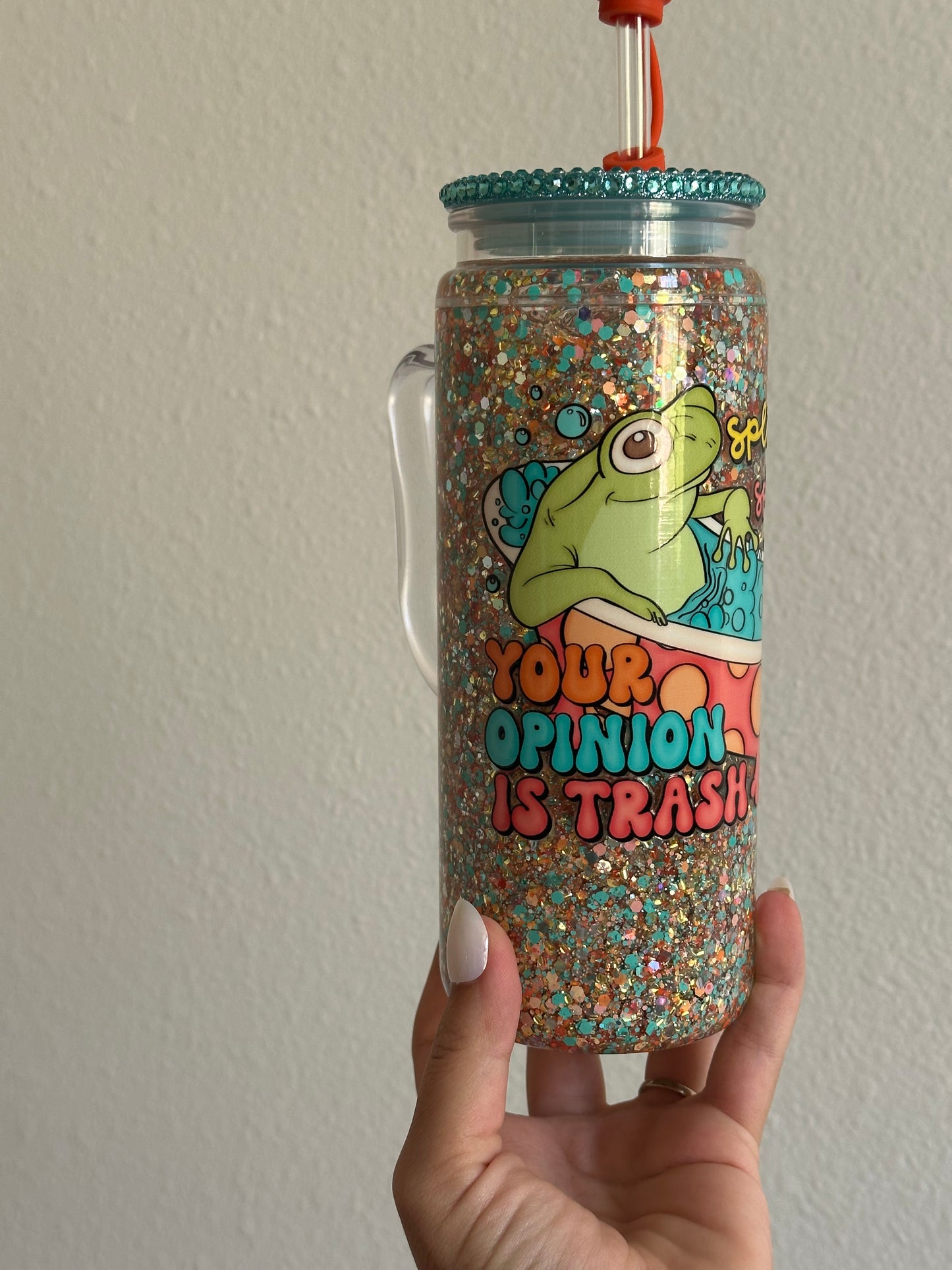 Splish Splash your opinion is trash 20oz Acrylic snowglobe with matching freshie