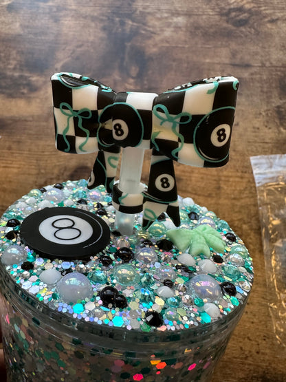 8 Ball Cherry 24oz Acrylic tumbler with matching freshie