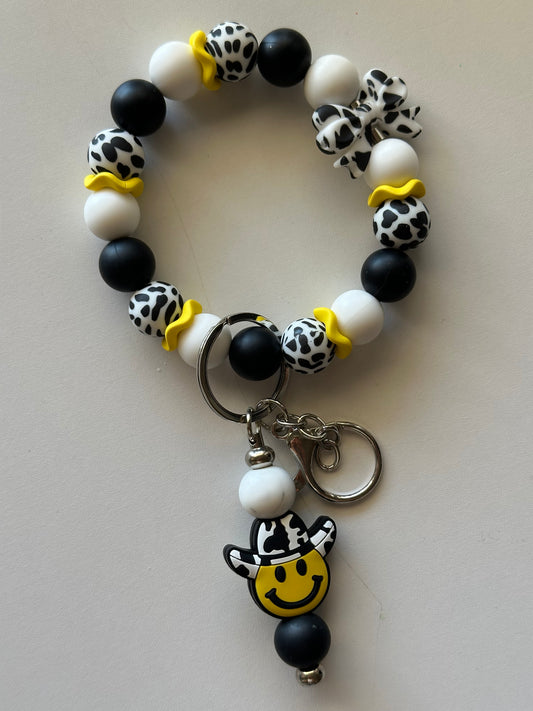 Western Smiley Wristlet Keychain