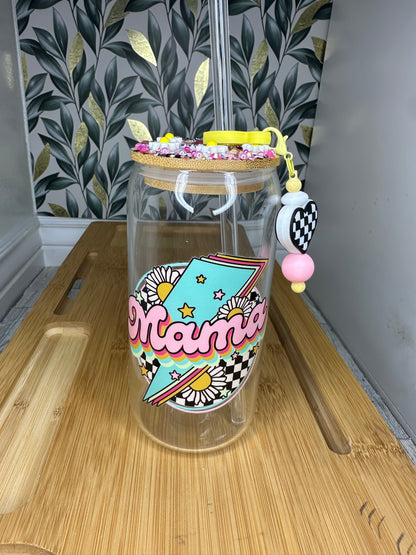 16oz Glass Can cup Retro Mama