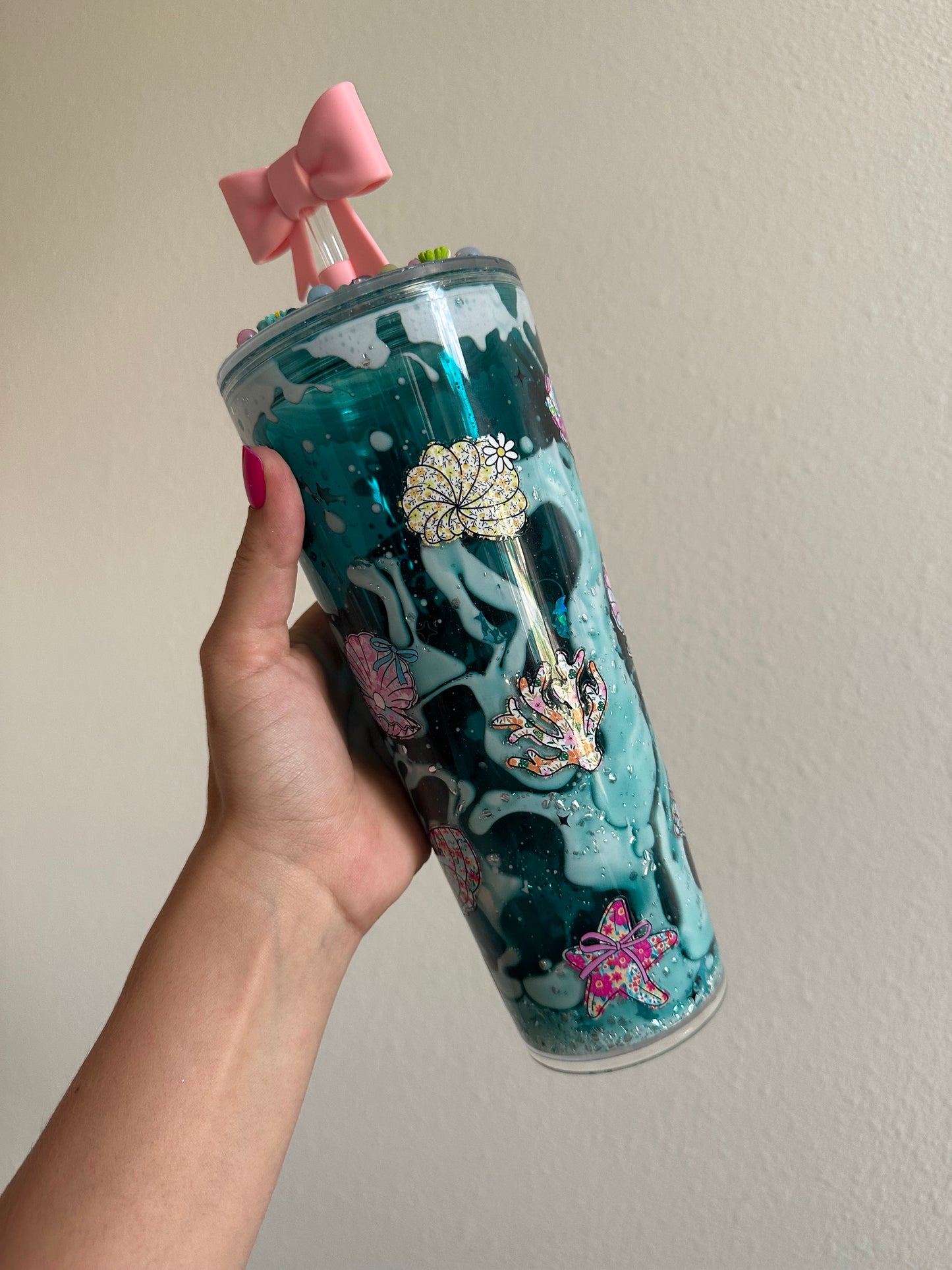 Beachy Lava 24oz Acrylic Tumbler with Freshie