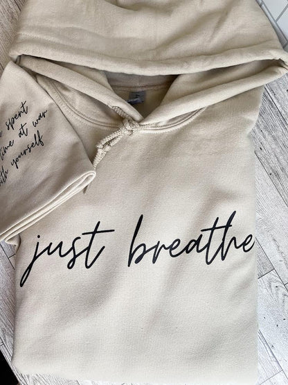 Just Breath (Front & Right Sleeve Design)- Gildan Hoodie