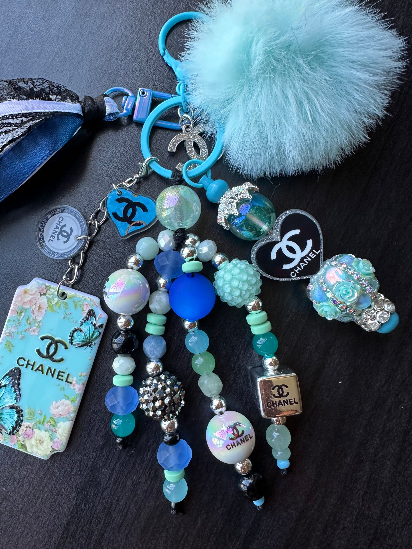 Blue CC Deaigner Inspired Chunk Chain