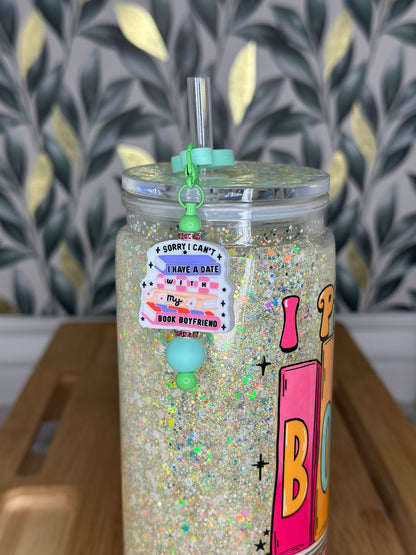20oz Acrylic Snowglobe cup Books Over People