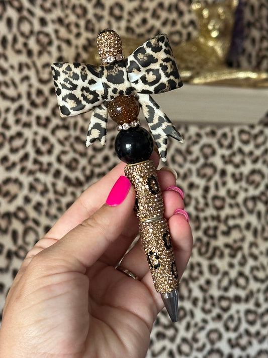 Cheetah Bow Boujie Pen