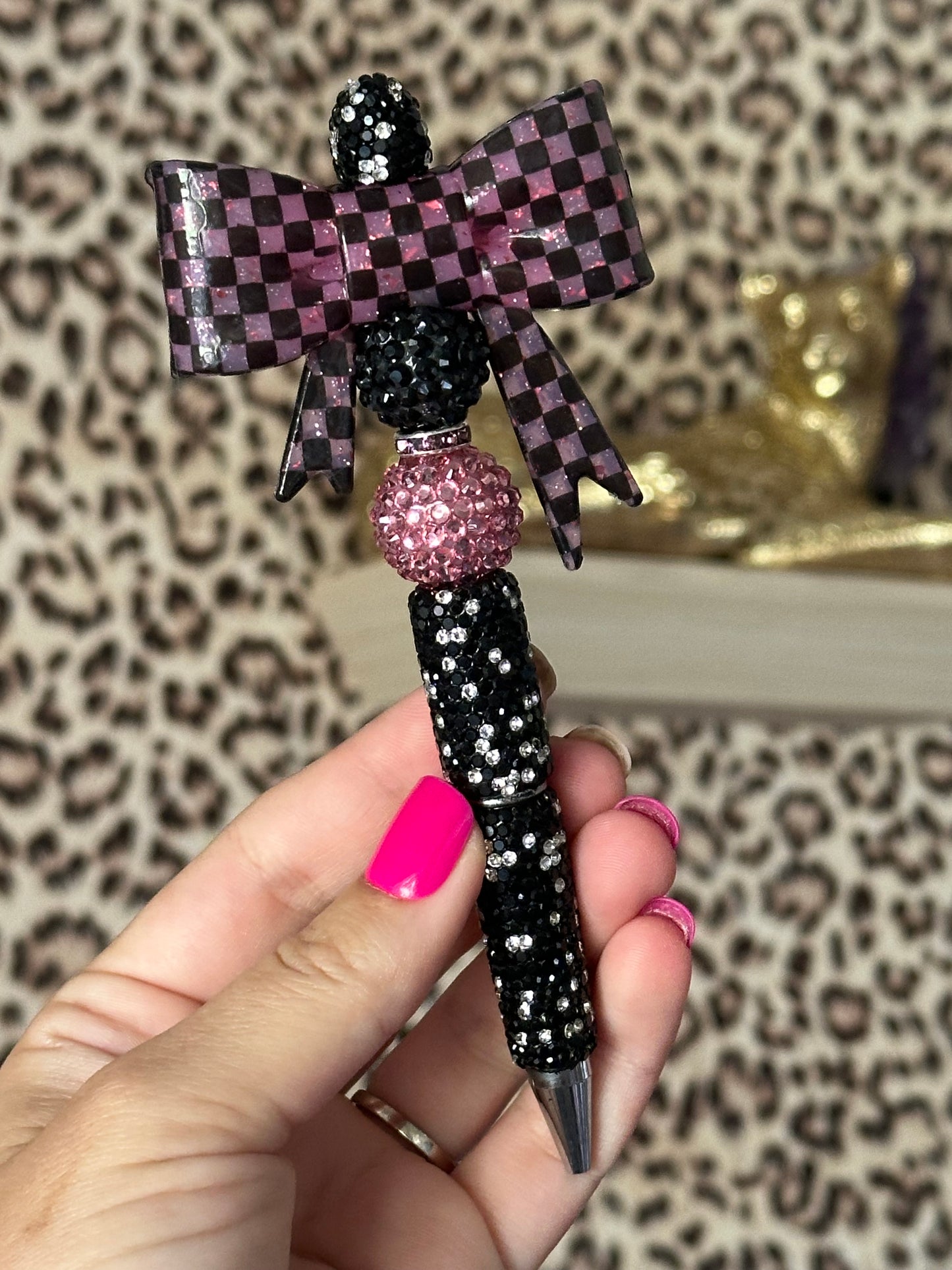 Pink Check Boujie Pen