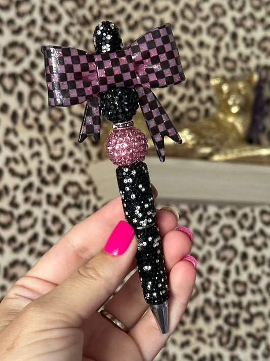 Pink Check Boujie Pen