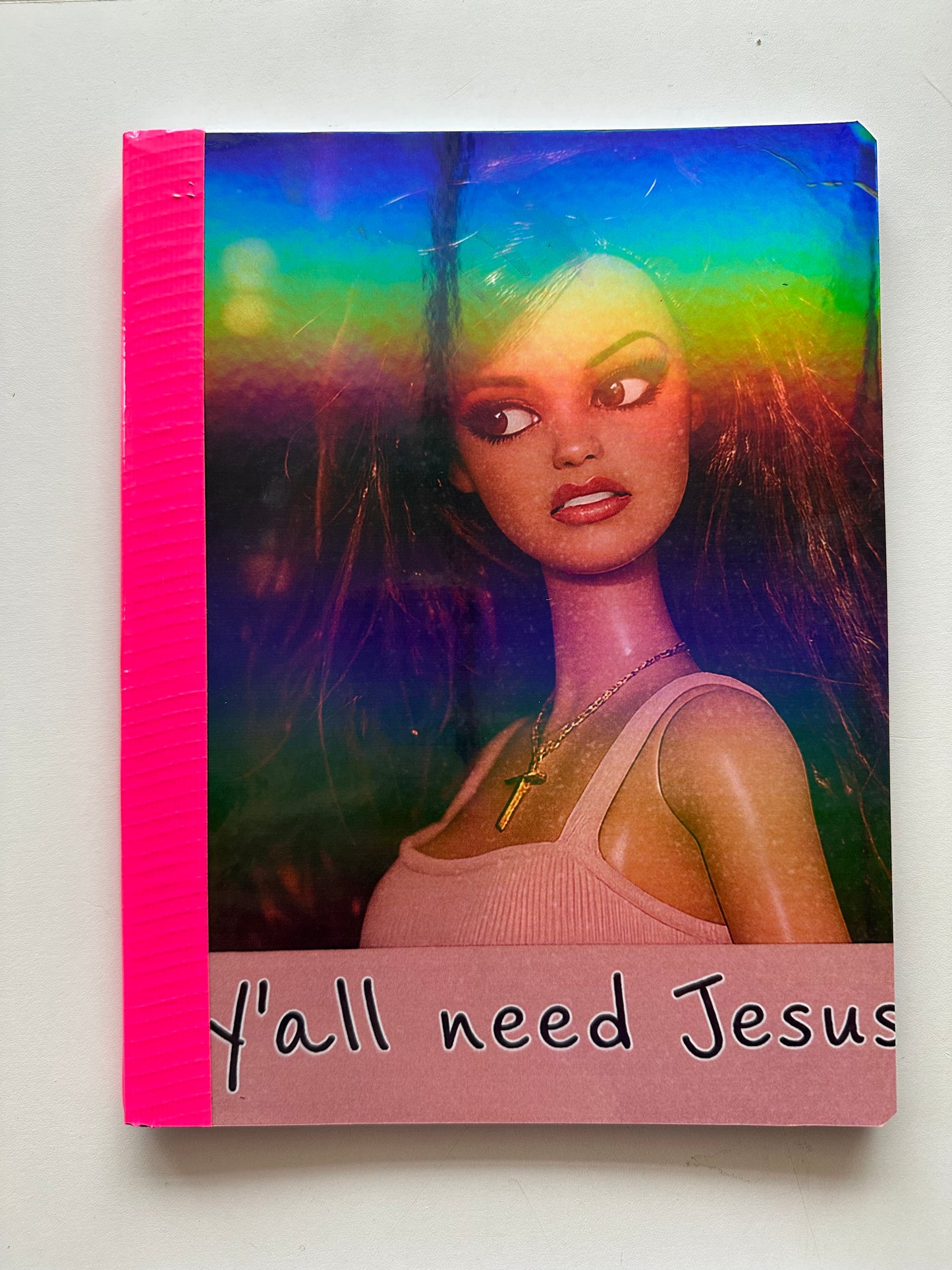Crashout Barb Brunette Jesus Composition Notebook