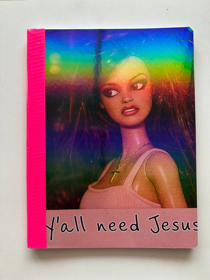 Crashout Barb Brunette Jesus Composition Notebook