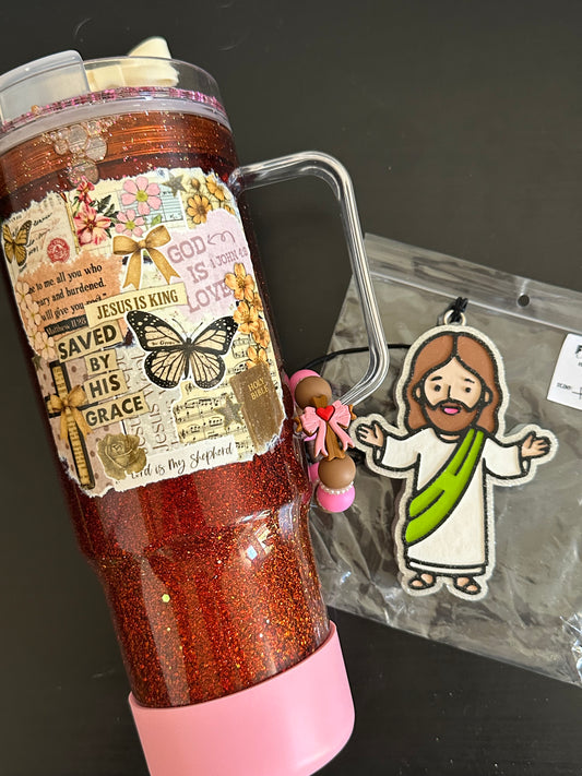 Faith 40oz Acrylic Tumbler with Freshie