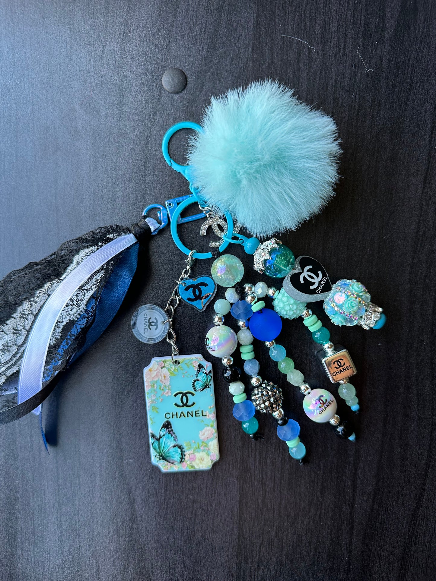 Blue CC Deaigner Inspired Chunk Chain