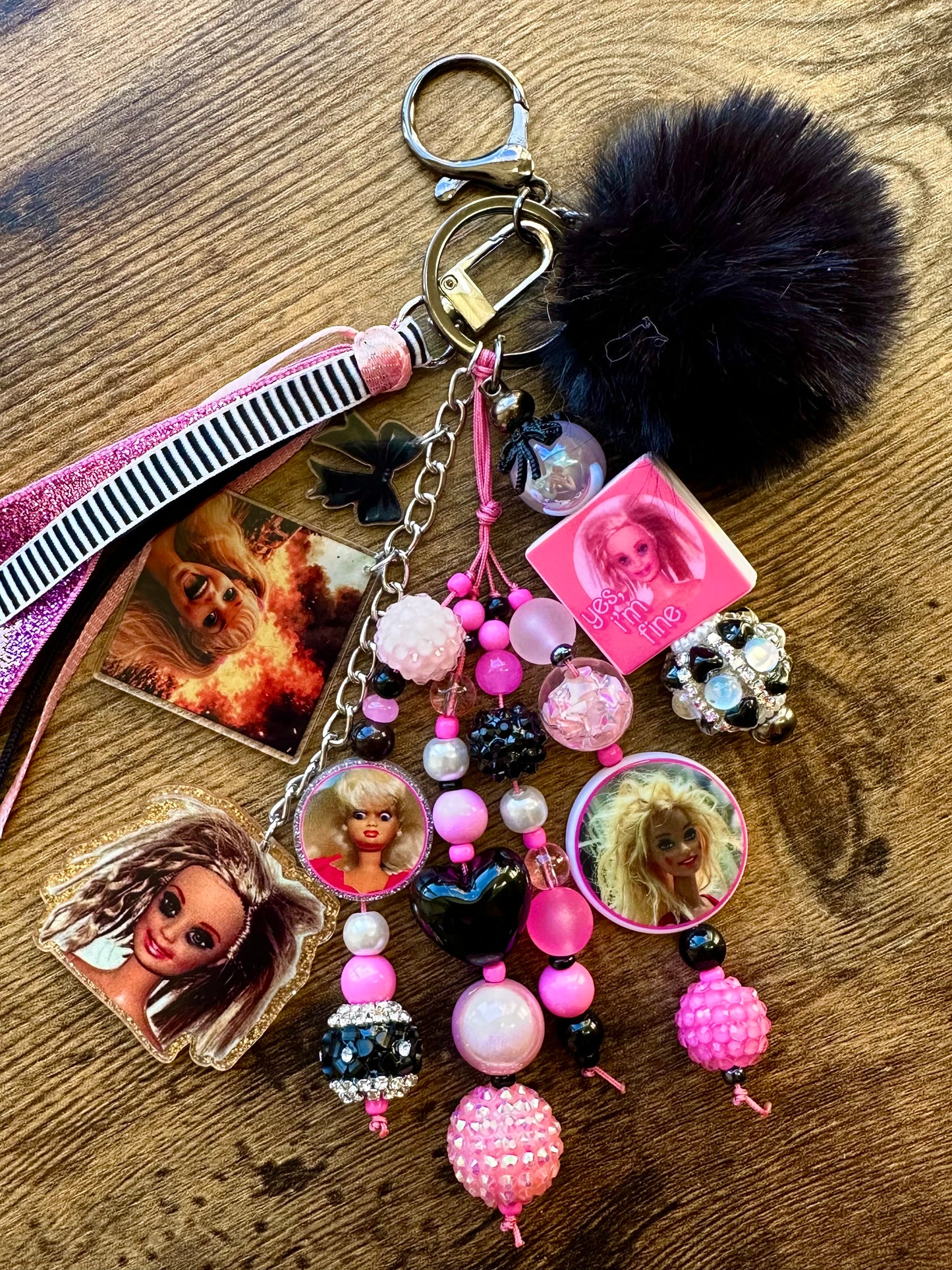 Pink & Black Crashout Barb Chunk Chain
