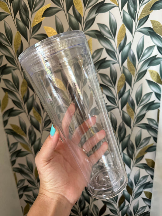24oz Custom Acrylic Snowglobe tumbler