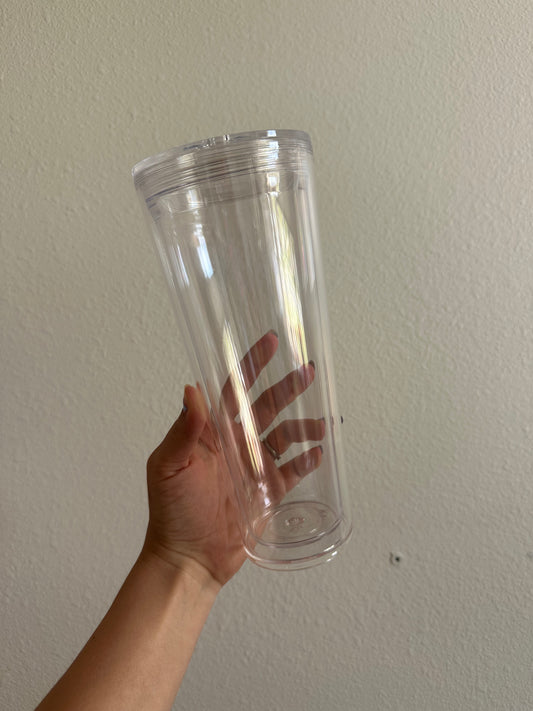 24oz Tapered Acrylic Snow Globe Tumbler Blank