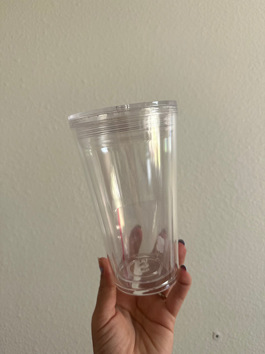 16oz Tapered Acrylic Snow Globe Tumbler Blank