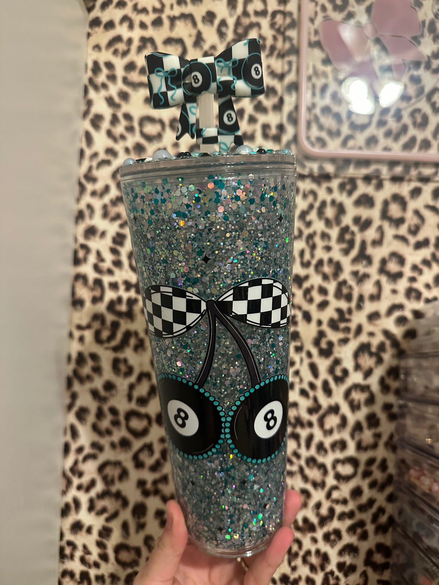8 Ball Cherry 24oz Acrylic tumbler